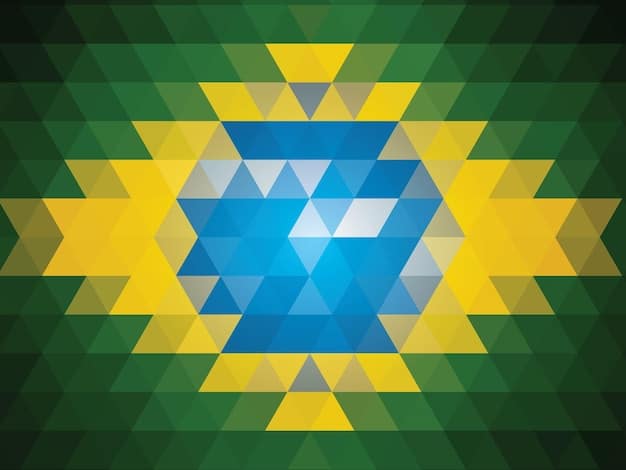 illustration of the flag of the empire of Brazil, with its green background, yellow rhombus, and the imperial coat of arms in the center, historical context