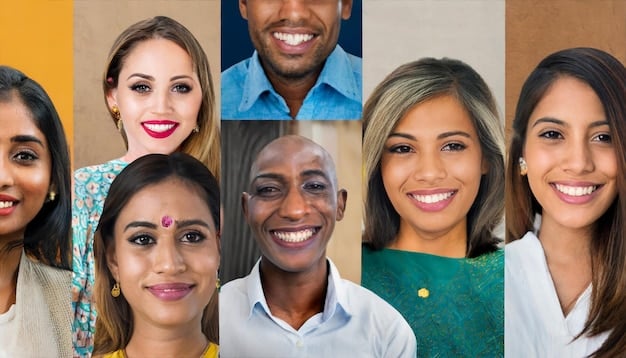 A diverse group of people from different cultures smiling and looking at the camera, symbolizing the global variety of names.