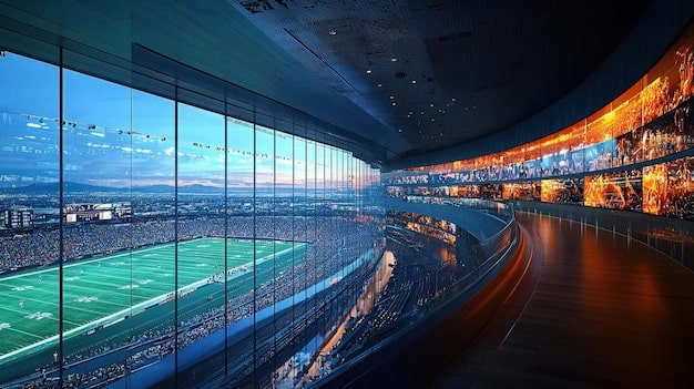 A panoramic view of a large eSports arena during a major championship in Brazil, filled with thousands of enthusiastic fans and state-of-the-art gaming setups, highlighting the scale and excitement of professional eSports events.