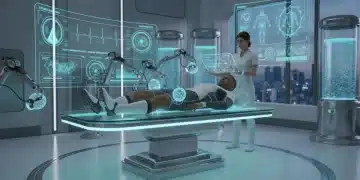 Atleta de alto rendimento em sessão de fisioterapia avançada com tecnologia de ponta em 2026, focando na recuperação rápida de lesões.