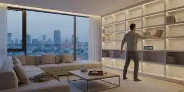 Person quickly putting away a book in a tidy living room, demonstrating the 2-Minute Rule.