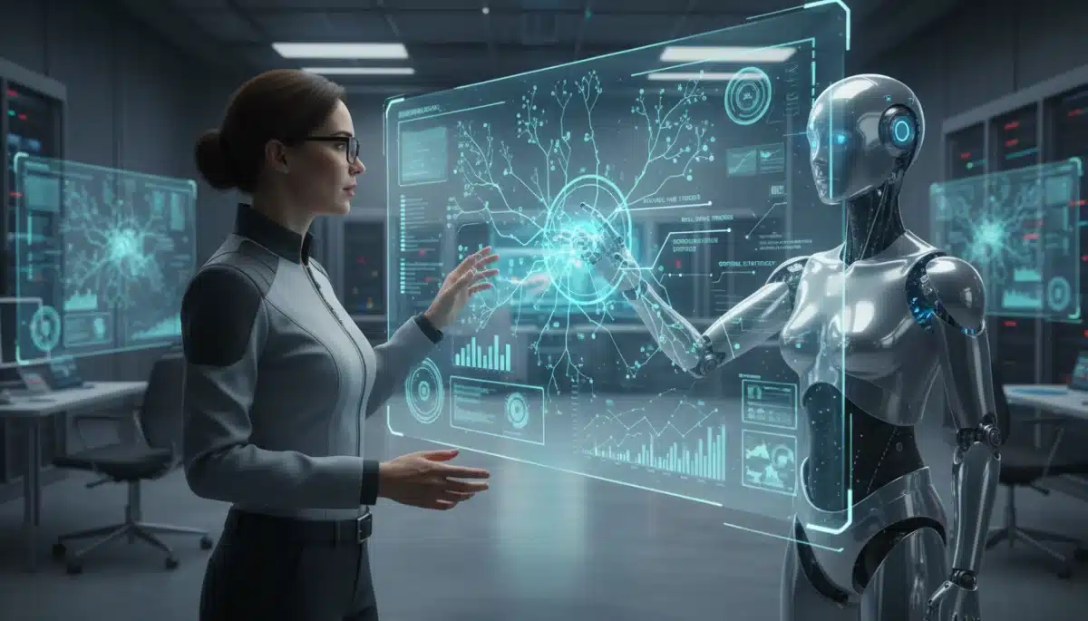 Data scientist using AI for real-time data analysis and decision-making