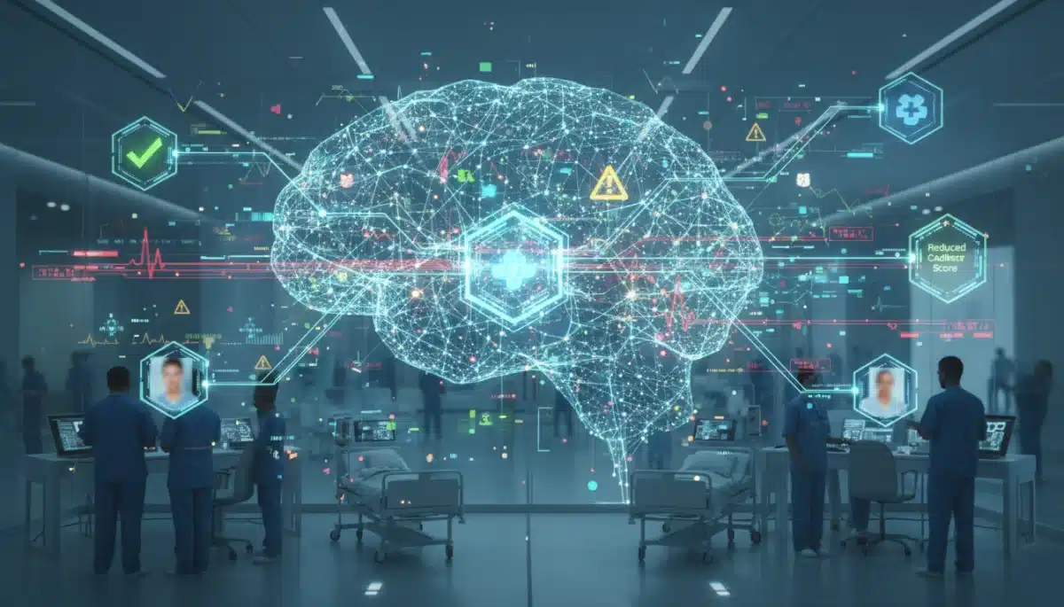 AI algorithms analyzing healthcare data for predictions
