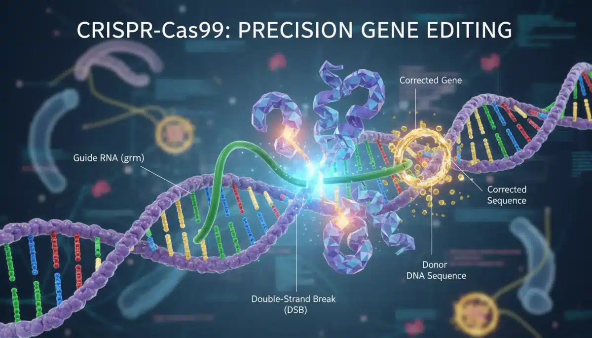 CRISPR-Cas9 gene editing mechanism targeting DNA