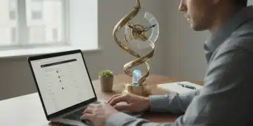 Focused person efficiently managing emails with a time-saving strategy.