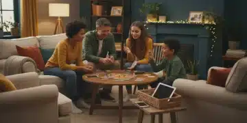 Family enjoying quality time together with digital devices put away