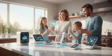 Family using home diagnostic kits in modern US kitchen 2026
