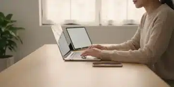 Person focused on decluttered digital devices