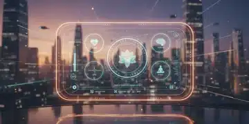 Futuristic digital well-being interface showing balanced tech usage