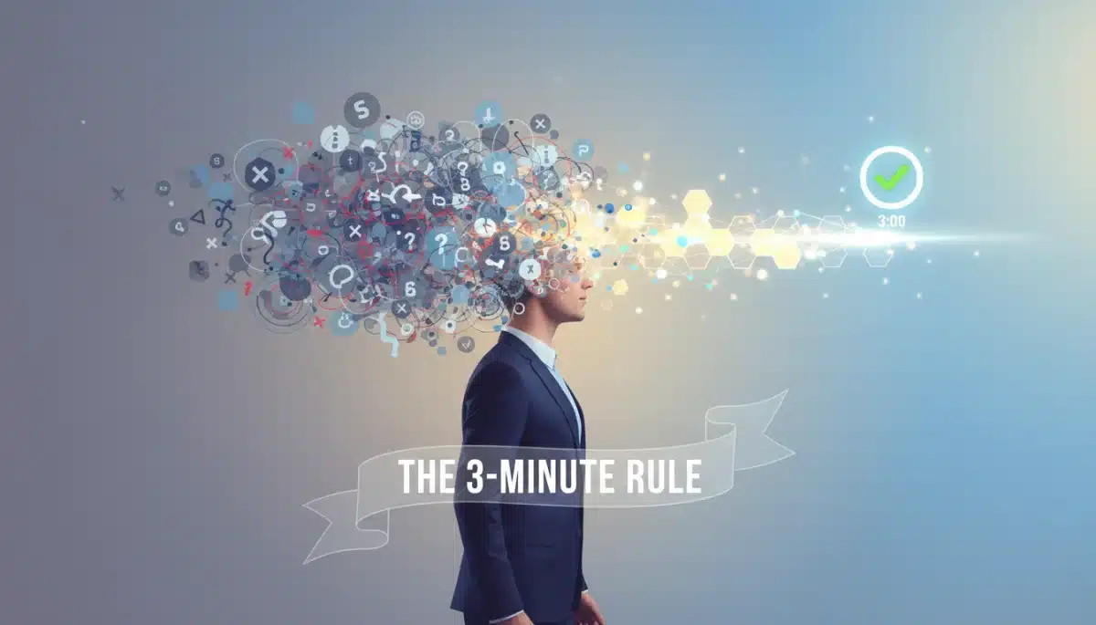 Mental shift from indecision to action, symbolizing the 3-Minute Rule's impact on task initiation.