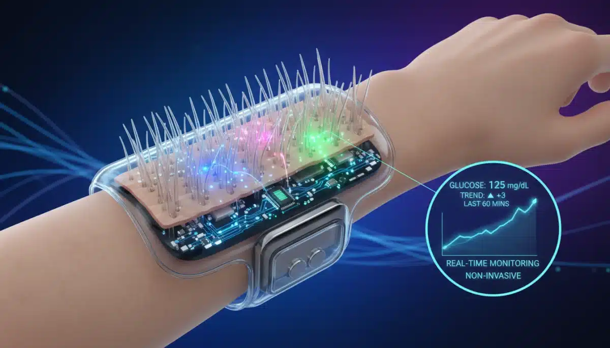Internal components of a non-invasive glucose monitoring device with data visualization