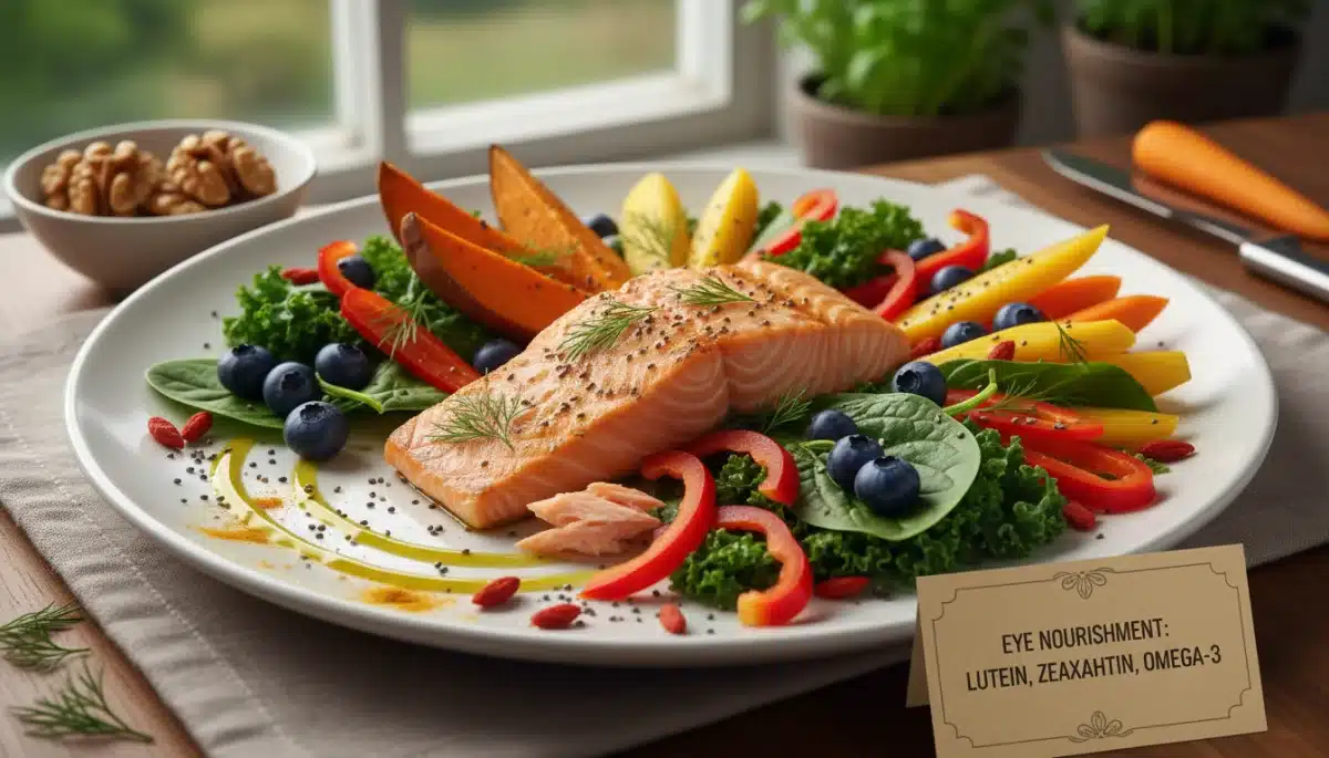 Colorful, nutritious meal for eye health