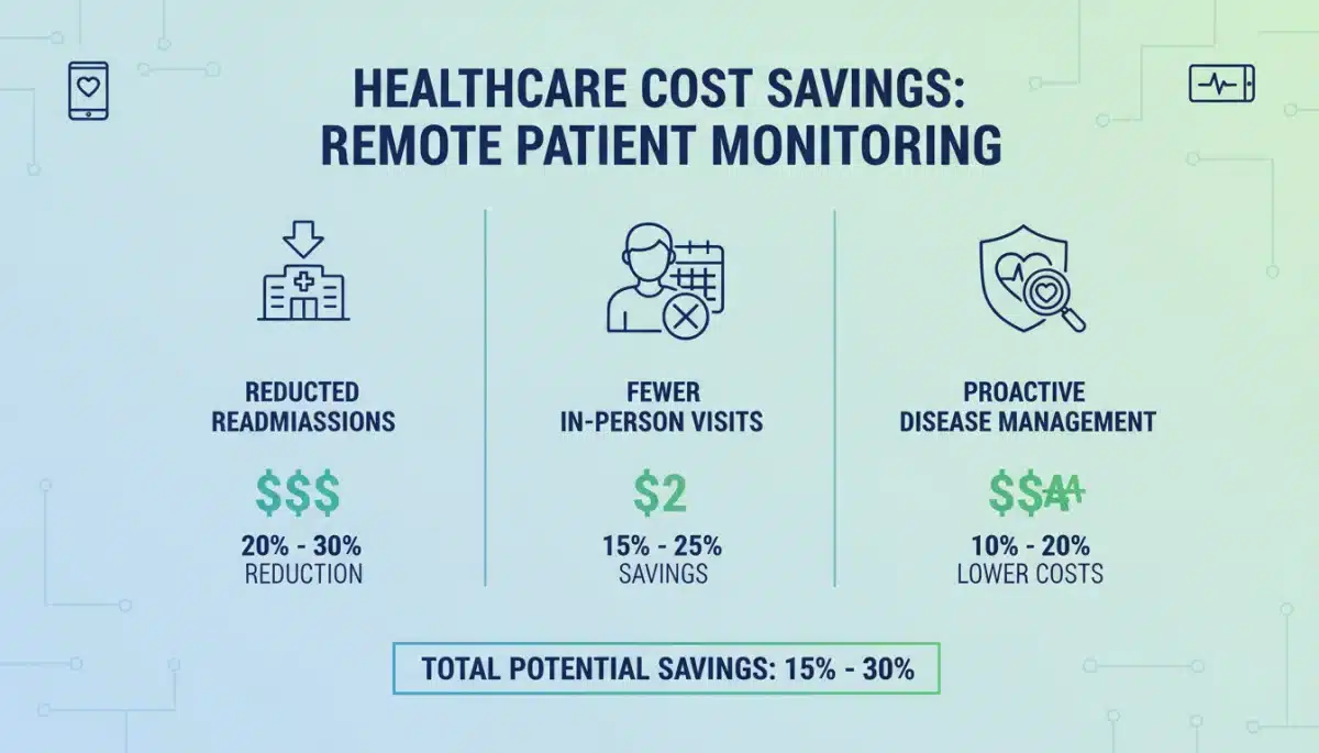 Infographic showing financial benefits of remote patient monitoring