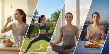 Person maintaining high energy and focus throughout the day with healthy habits